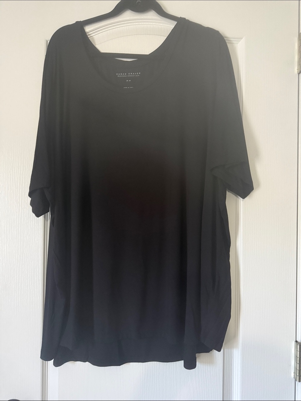 Susan Graver Weekend Essentials Black Crewneck Short-Sleeve Shirt Size 4X